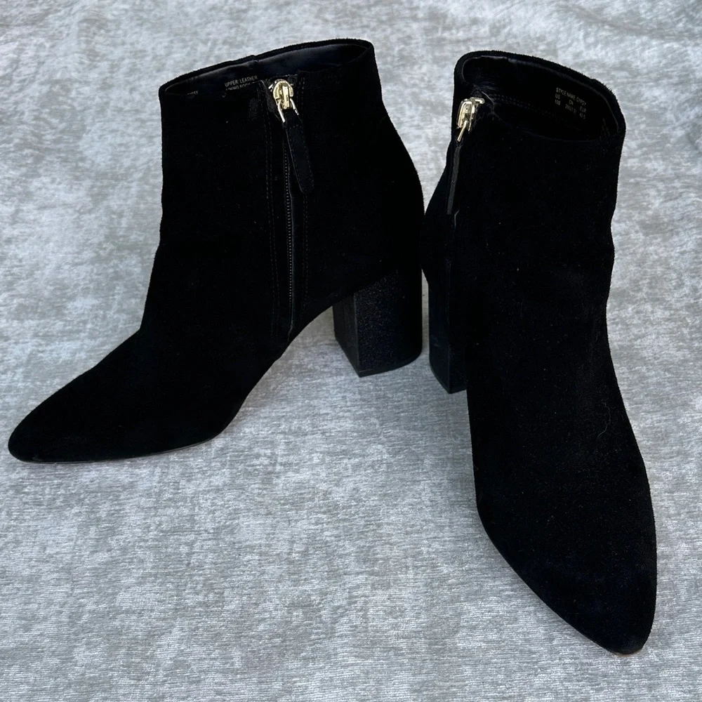 Kate Spade Glitter Block Heel Black Ankle Booties (10)